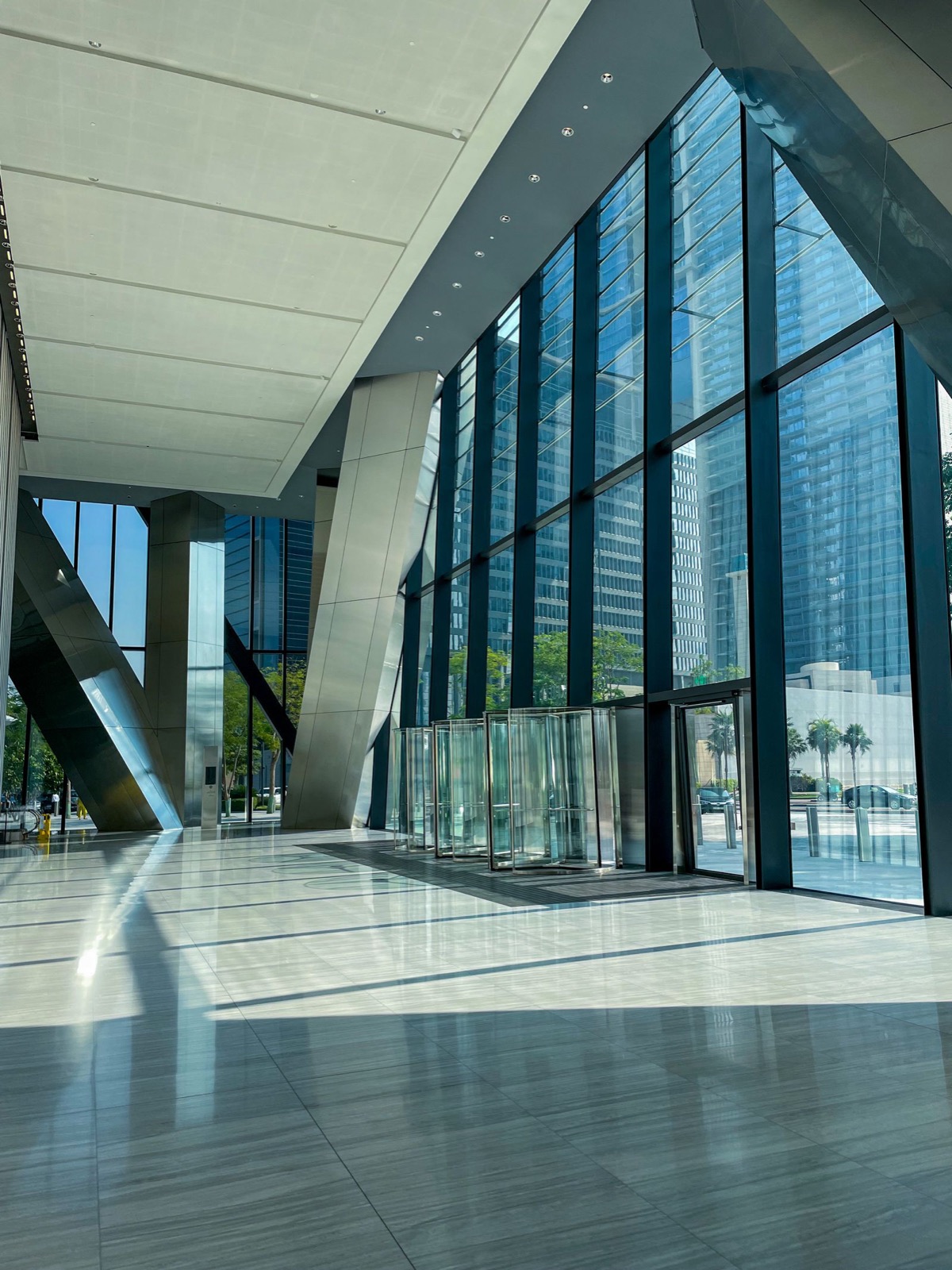Interior Glazing — Lobby feature wall
