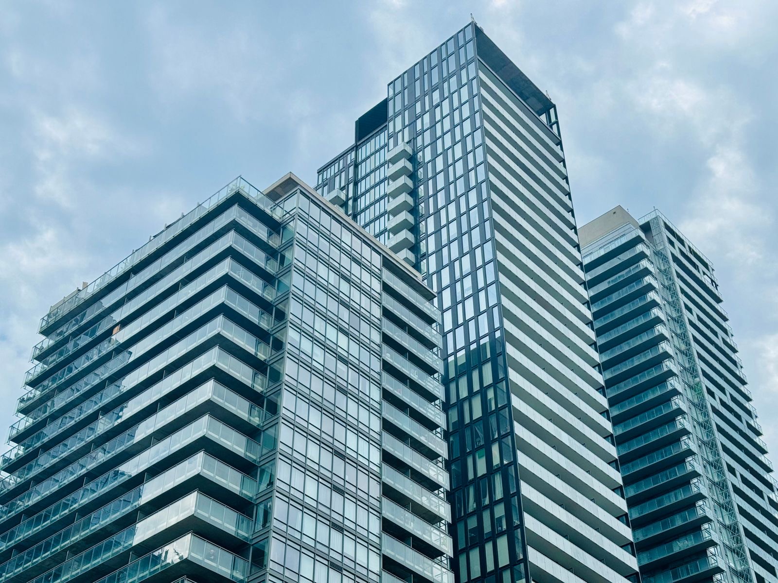 Modern strata apartment tower in Metro Vancouver